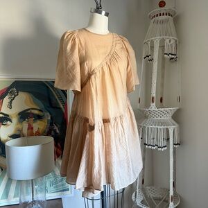 En Saison Tan Cotton Dress S947